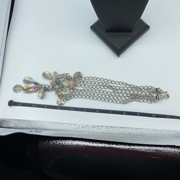 Vintage Bohemian Large Design Stone Leaf Necklace - Picture 5 of 6